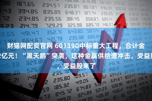 财猫网配资官网 601390中标重大工程，合计金额502亿元！“黑天鹅”突袭，这种金属供给遭冲击，受益股来了