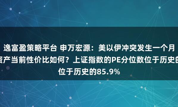 逸富盈策略平台 申万宏源：美以伊冲突发生一个月，大类资产当前性价比如何？上证指数的PE分位数位于历史的85.9%